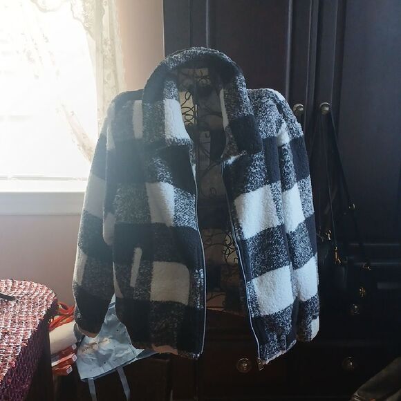 Sabrina Lauren Jackets & Blazers - Plaid Black and White Women's Jacket